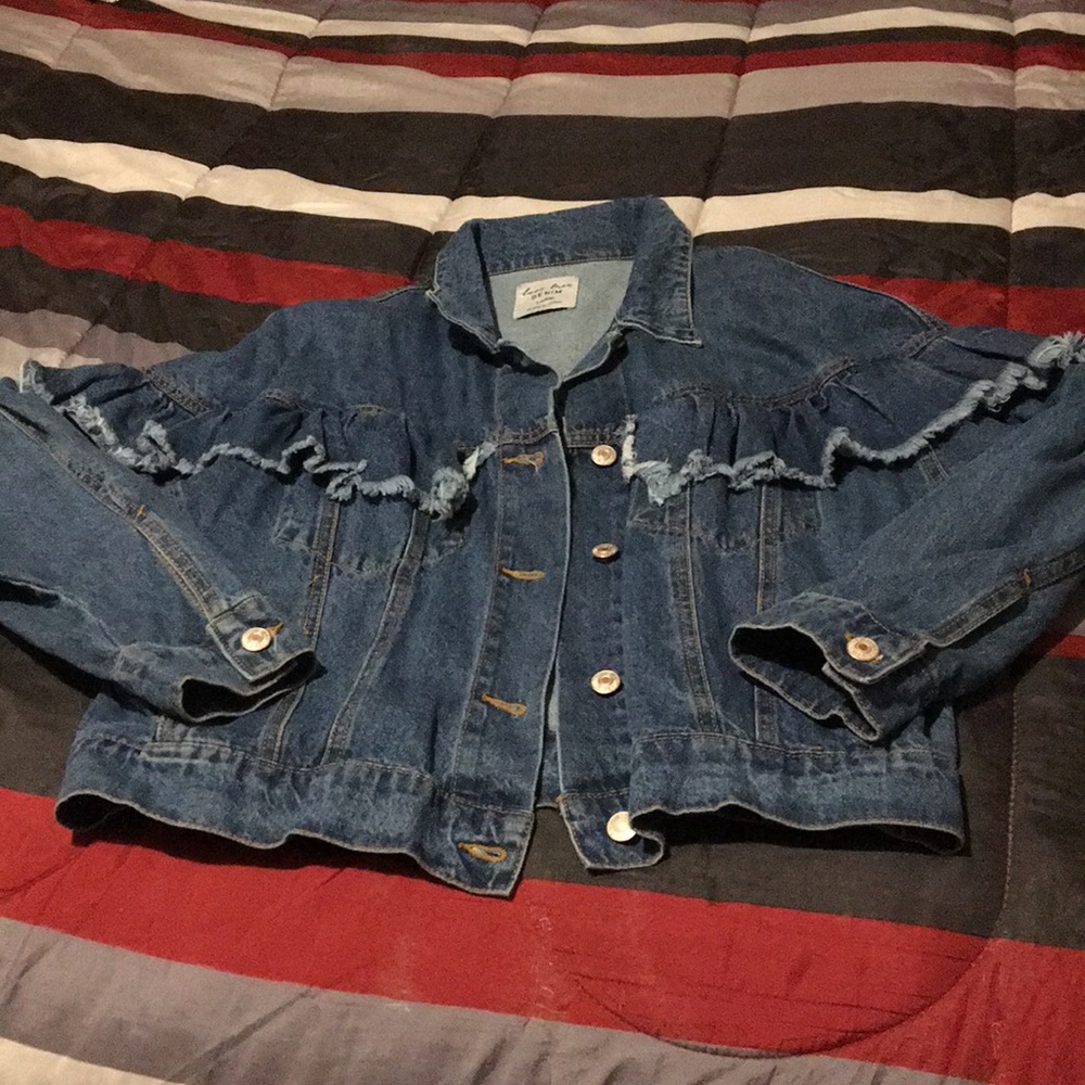Ruffle jean jacket